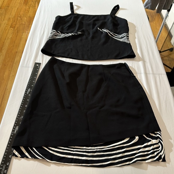 GANTOS   Size 10. Black with zebra detail 2 piece camisole with skirt like new - Picture 5 of 11